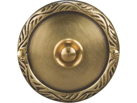 Przycisk dzwonkowy mosiężny z szyldem okrągłym  Zamel PDM-231