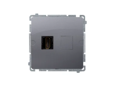Gniazdo HDMI pojedyncze srebrny mat Simon Basic BMGHDMI.01/43