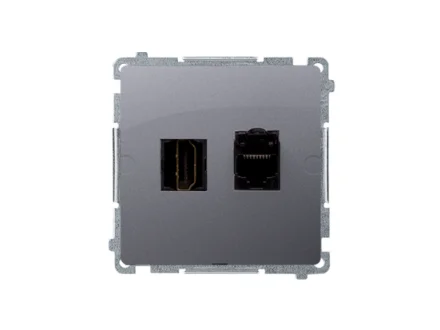 Gniazdo HDMI + RJ45 srebrny mat Simon Basic BMGHRJ45.01/43