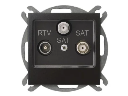 Gniazdo antenowe SAT-SAT-RTV z dwoma wyjściami antracyt Impresja GPA-Y2S/m/50
