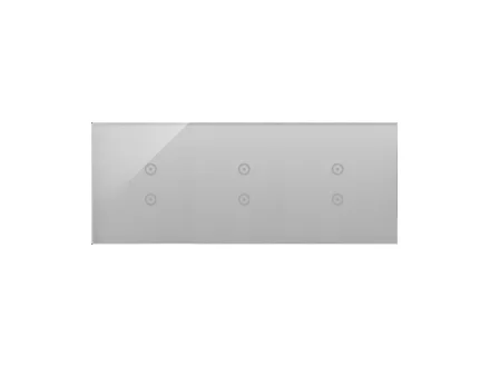 Panel dotykowy 3 moduły 3 x 2 pola dotykowe pionowe srebrna mgła Simon 54 Touch  DSTR3333/71