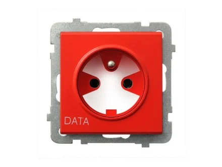 Gniazdo pojedyncze DATA z uziemieniem z kluczem czerwone Sonata GP-1RZK/m/00