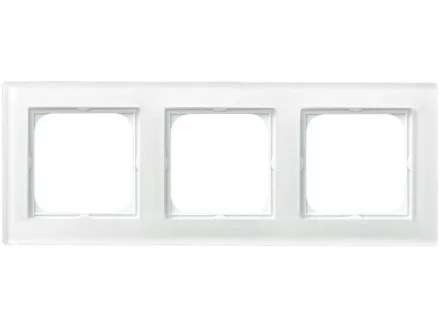 Ramka potrójna szklana biała Sonata R-3RG/31