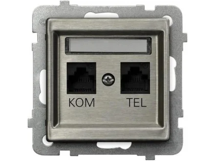 Gniazdo komputerowo-telefoniczne Sonata Stal Inox GPKT-RM/K/m/37