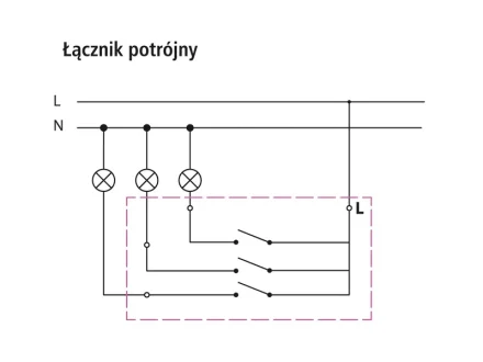 Łącznik potrójny czarny metalik Sonata ŁP-13R/m/33