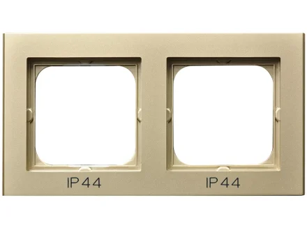 Ramka podwójna do łączników IP-44 szampański złoty Sonata RH-2R/39