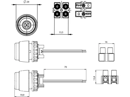 Sygnalizator dźwiękowy SP22-SD-230AC