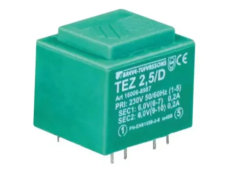 Transformator 2,5VA  TEZ 2,5/D 230/18-18V