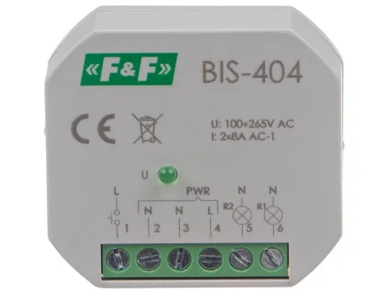 Przekaźnik bistabilny dopuszkowy świecznikowy sekwencyjny 230V  BIS-404