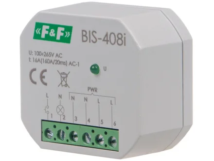 Przekaźnik bistabilny dopuszkowy 230V  BIS-408-LED