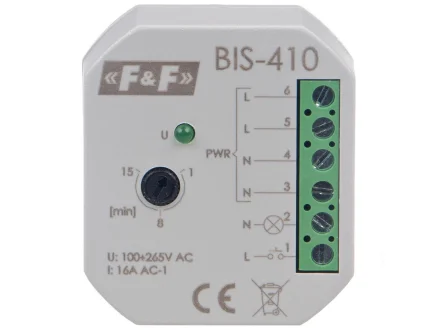 Przekaźnik bistabilny dopuszkowy z wyłącznikiem czasowym 230V  BIS-410