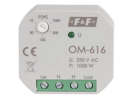 Ogranicznik poboru mocy z przekaźnikiem napięciowym dopuszkowy  OM-616