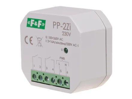 Przekaźnik dopuszkowy do LED 230V AC 2z 16A  PP-2Zi 230V