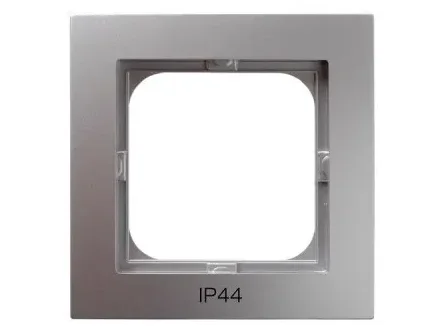 Ramka pojedyncza do łączników IP44 srebrna  As  RH-1G/18