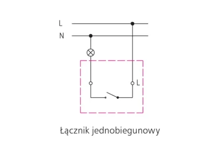 Łącznik jednobiegunowy biały  As ŁP-1G/m/00
