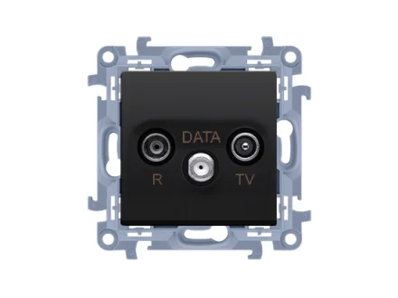 Gniazdo antenowe R-TV-DATA czarny mat Simon10  CAD.01/49