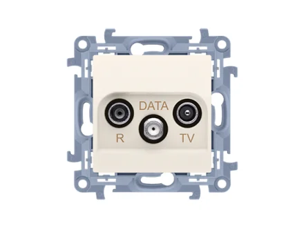 Gniazdo antenowe R-TV-DATA kremowe Simon10  CAD.01/41