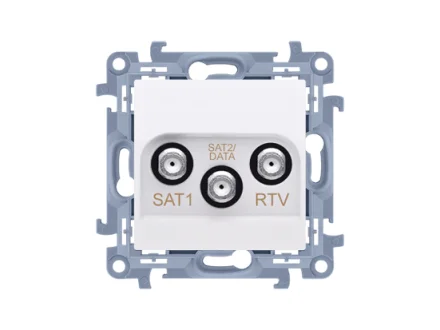 Gniazdo antenowe SAT-SAT-RTV końcowe białe Simon10  CASK2F.01/11