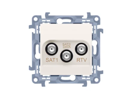 Gniazdo antenowe SAT-SAT-RTV końcowe kremowe Simon10  CASK2F.01/41