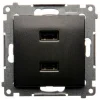 Ładowarka USB podwójna 2,1A czarny mat Simon54  DC2USB.01/49