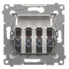 Gniazdo głośnikowe poczwórne (moduł) srebrny mat Simon54  DGL34.01/43