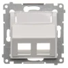 Pokrywa gniazd teleinformatycznych na Keystone skośna podwójna (moduł) biała Simon54  DKP2S.01/11