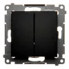 Łącznik schodowy podwójny z podśw. LED bez piktogramu 10A czarny mat  Simon54  DW6/2L.01/X/49