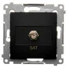 Gniazdo antenowe SAT pojedyncze (moduł) czarny mat Simon54  DASF1.01/49