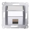 Pokrywa gniazd teleinformatycznych na Keystone skośna pojedyncza (moduł) srebrny mat Simon54  DKP1S.01/43