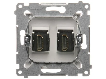 Gniazdo HDMI podwójne (moduł) czarny mat Simon54  DGHDMI2.01/49