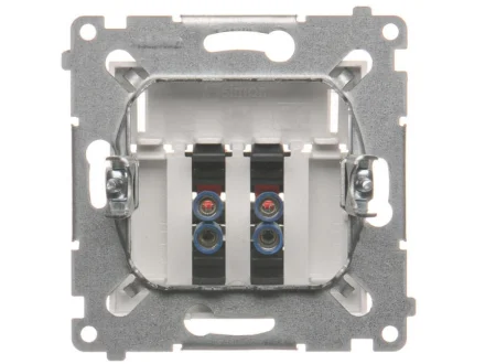 Gniazdo głośnikowe podwójne (moduł) srebrny mat Simon54  DGL32.01/43
