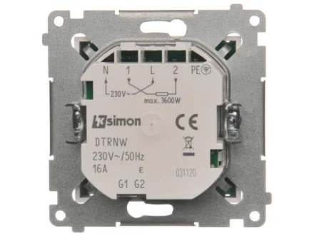 Termostat elektroniczny z wewnętrznym czujnikiem temperatury (moduł) antracyt Simon54  DTRNW.01/48