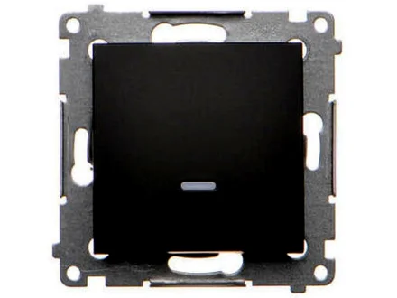 Łącznik jednobiegunowy z sygnalizacją załączenia LED 10A czarny mat Simon54  DW1ZL.01/49