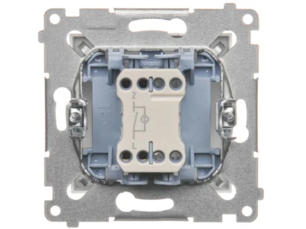 Łącznik jednobiegunowy z podświetleniem LED 10A srebrny mat Simon54  DW1L.01/43