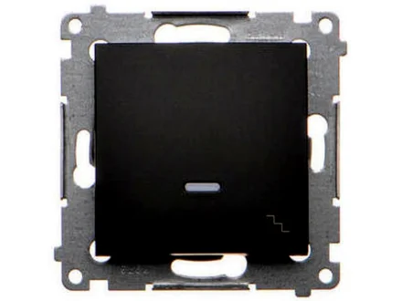 Łącznik schodowy z podświetleniem LED 16A czarny mat Simon54  DW6AL.01/49