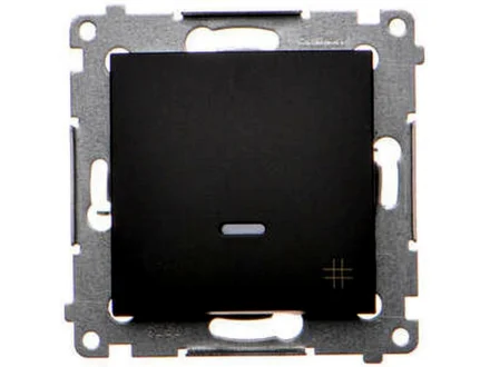 Łącznik krzyżowy z podświetleniem LED 10A czarny mat Simon54  DW7L.01/49