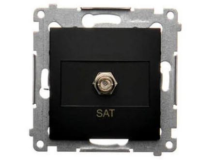 Gniazdo antenowe SAT pojedyncze (moduł) czarny mat Simon54  DASF1.01/49