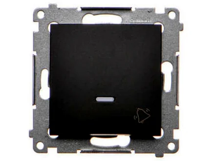 Przycisk "dzwonek" z podświetleniem LED 10A czarny mat Simon54  DD1L.01/49