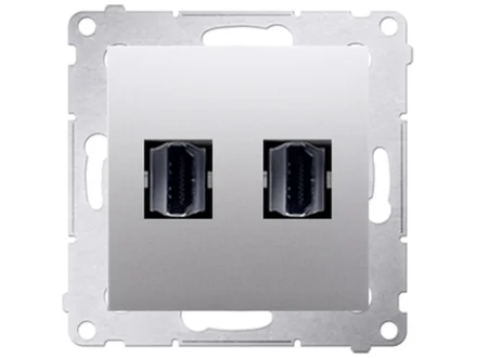 Gniazdo HDMI podwójne (moduł) srebrny mat Simon54  DGHDMI2.01/43