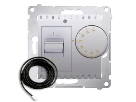 Regulator temperatury z czujnikiem zewnętrznym (moduł) srebrny mat Simon54  DRT10Z.02/43