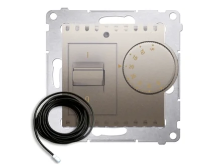 Regulator temperatury z czujnikiem zewnętrznym (moduł) złoty mat Simon54  DRT10Z.02/44