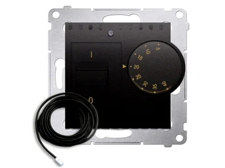Regulator temperatury z czujnikiem zewnętrznym (moduł) czarny mat Simon54  DRT10Z.02/49