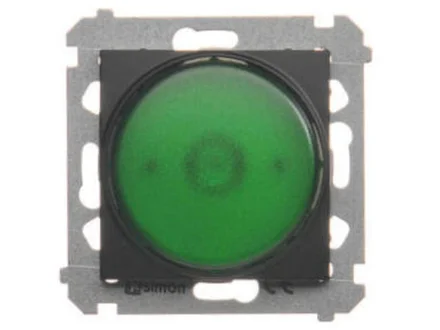 Sygnalizator świetlny LED - światło zielone (moduł) 230V~  czarny mat Simon54  DSS3.01/49