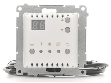 Termostat elektroniczny z zewnętrznym czujnikiem temperatury (moduł) biały Simon54  DTRNSZ.01/11