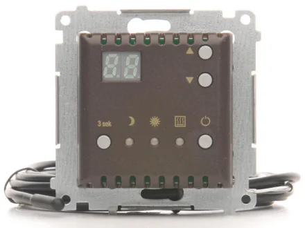 Termostat elektroniczny z zewnętrznym czujnikiem temperatury (moduł) brąz mat Simon54  DTRNSZ.01/46