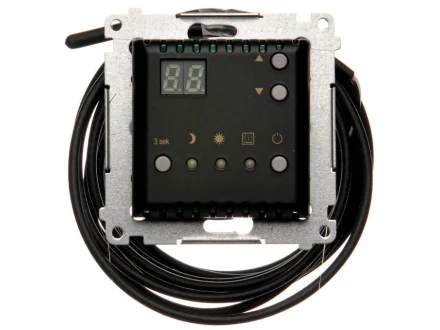 Termostat elektroniczny z zewnętrznym czujnikiem temperatury (moduł) czarny mat Simon54  DTRNSZ.01/49