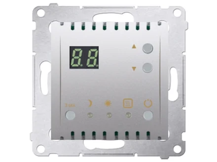 Termostat elektroniczny z wewnętrznym czujnikiem temperatury (moduł) srebrny mat Simon54  DTRNW.01/43