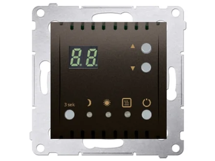 Termostat elektroniczny z wewnętrznym czujnikiem temperatury (moduł) brąz mat Simon54  DTRNW.01/46